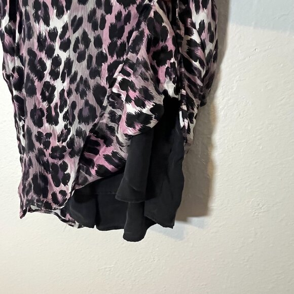 Rory Beca 100% Silk Spaghetti Strap Cami Tank Top Purple Leopard Print‎ Small - Picture 5 of 6